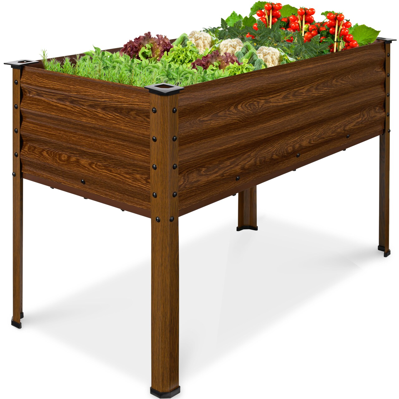 Best Choice Products 48x24x30in Elevated Galvanized Metal Garden Bed w/ Corner Protectors